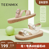 厚底舒适简约通勤休闲女凉鞋 天美意新款 商场同款 CL602BL4