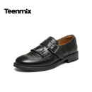 天美意2026秋新款 百搭布洛克鞋 女牛津鞋 KY021CM6 纯色复古德比鞋