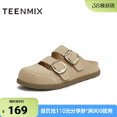 户外舒适复古女勃肯鞋 前包后空拖鞋 KK030BH5 新款 天美意夏季