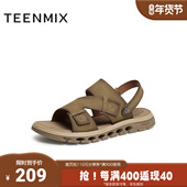 天美意夏新款 3RM02BL5 外穿露趾百搭男沙滩鞋 商场同款 凉鞋