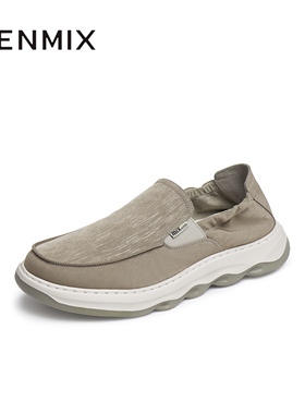 天美意夏新款商场同款透气休闲一脚蹬懒人男布鞋EYD10BM5