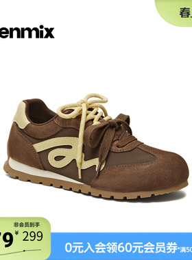 天美意2026春新款百搭复古双鞋带运动休闲户外女德训鞋KG155AM6