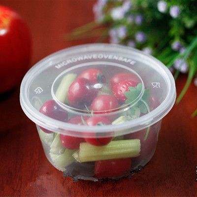 450ml一次性透明带盖饭盒汤碗