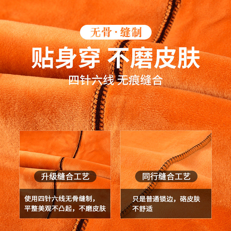 老年人保暖内衣女加绒妈妈大码加厚秋衣套装中年爸爸冬季保暖衣男