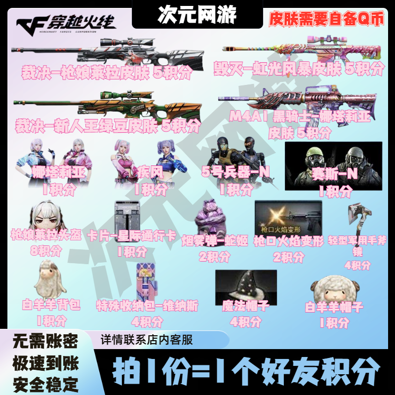 CF穿越火线6六月藏宝阁好友积分五号兵器赛斯-N裁决枪娘莱拉头盔