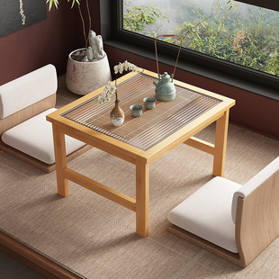 飘窗小桌子家用阳台小茶桌简约日式卧室床上学习桌炕桌实木小茶几