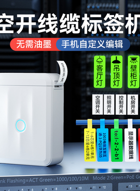 精臣D110线缆开关标签打印机手持小型便携式纸通信机房配电箱空开电工网线夜光防水不干胶标识贴蓝牙标签机