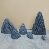定制泡沫雕刻仿真假山假石头道具橱窗展示装 饰舞台背景雪浪石假山