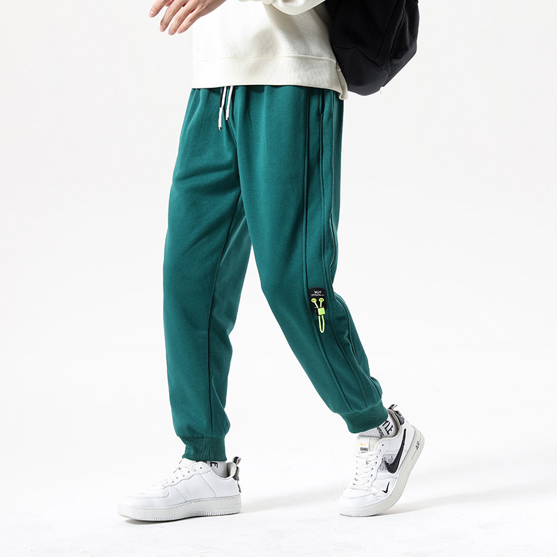 秋款大码裤男裤男士50%棉潮男青年网红休闲卫裤束脚2253p48三色,男装休闲裤,1203-1（原钱塘5012-1）