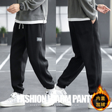 加绒大码男裤冬款50%棉潮男宽松束脚百搭休闲j加绒裤卫裤2218p65，男装休闲裤，1203-1（原钱塘5012-1）