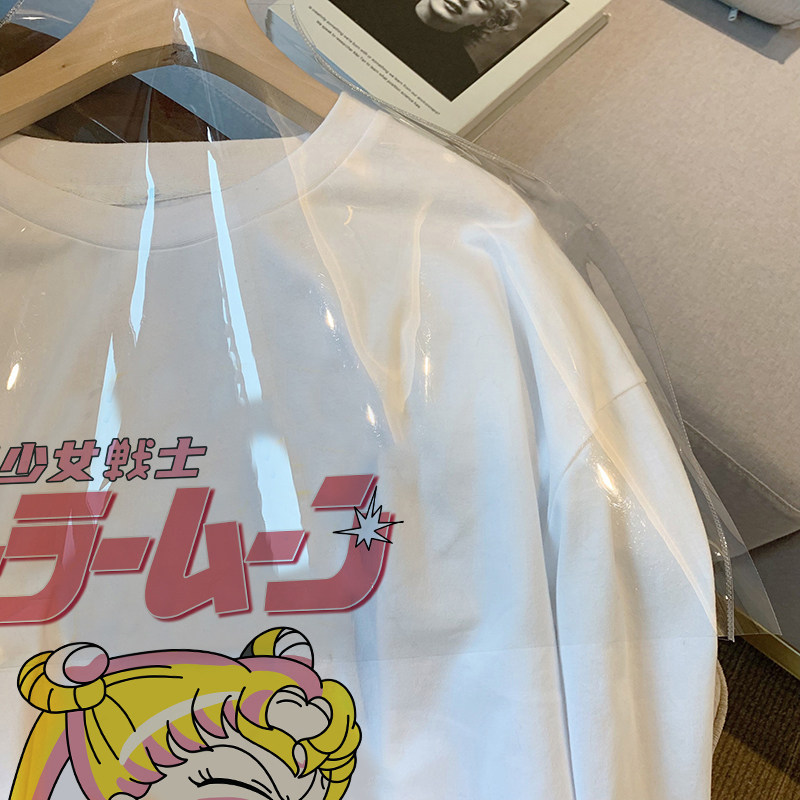 TREND BASE FASHIONJAPANESE SAILOR MOON CARTOON KOREAN VERSION NICHE DESIGN YUZU T-SHIRT TOP