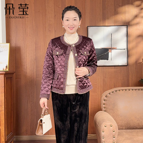 朵莹贵夫人妈妈秋冬装棉衣外套