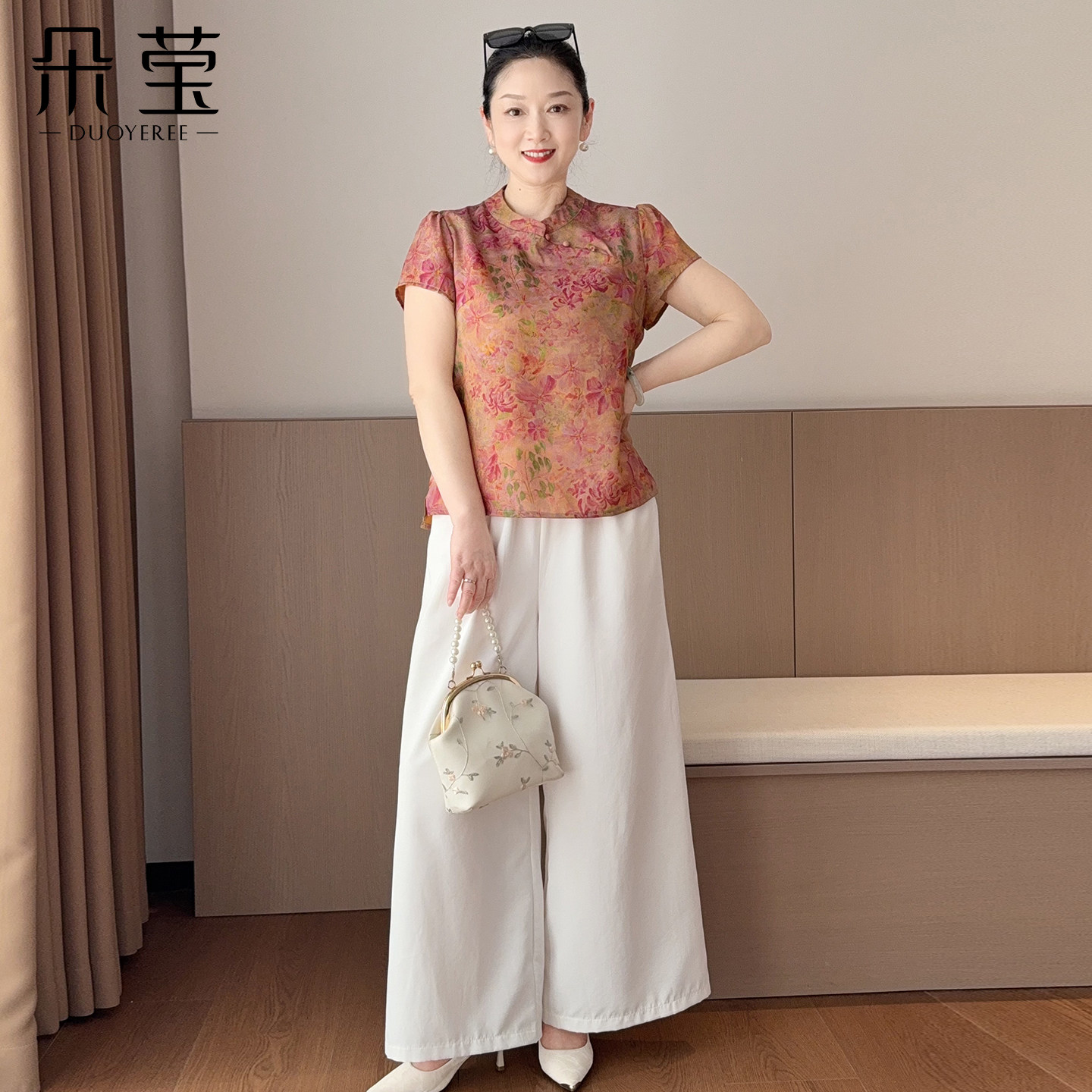 朵莹妈妈夏装新中式套装2026新款中年女装中老年洋气两件套母亲节