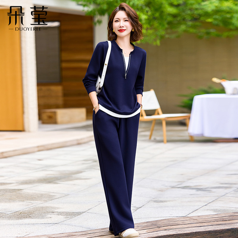 时尚妈妈秋装休闲运动服套装2026新款中年女装洋气卫衣中老年上衣