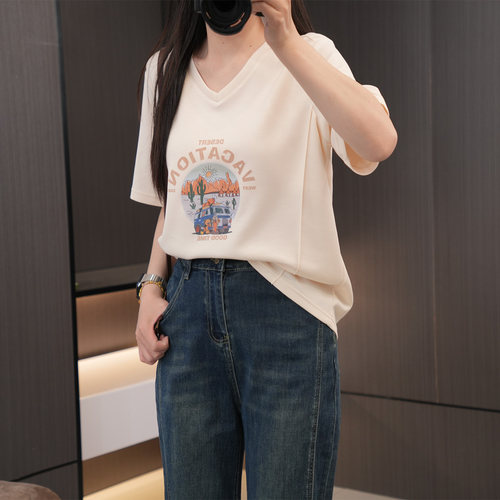 闭眼入大码大巴车卡通印花短袖