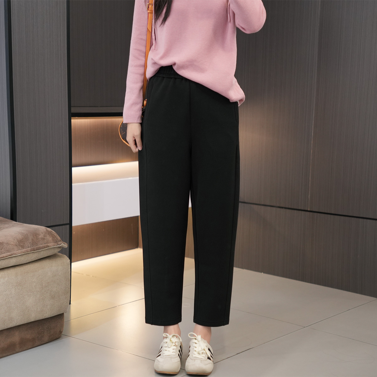 秋季必入高腰百搭显瘦哈伦休闲裤