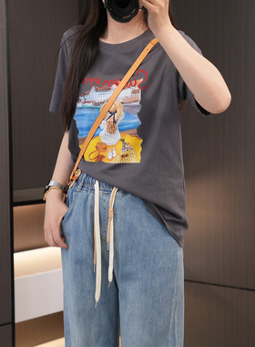 2025新款时尚卡通印花大码短袖夏季115-200斤胖mm百搭显瘦纯棉T恤