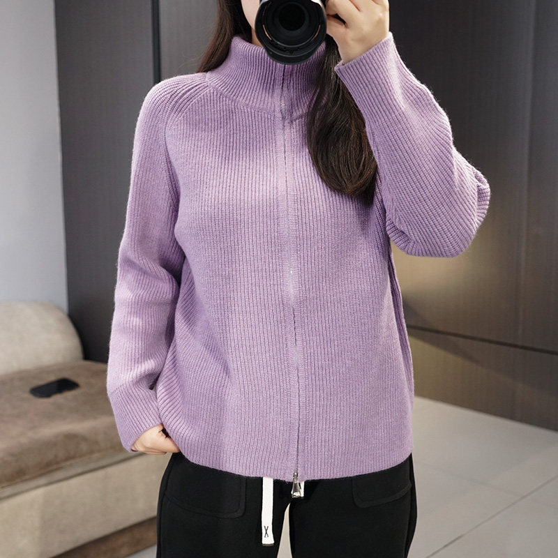胖mm高领加厚毛衣外套大码女冬装新款宽松显瘦双拉链爆款针织上衣,女装/女士精品,常规大码外套,淘宝优惠券,粉丝福利购,淘宝优惠卷