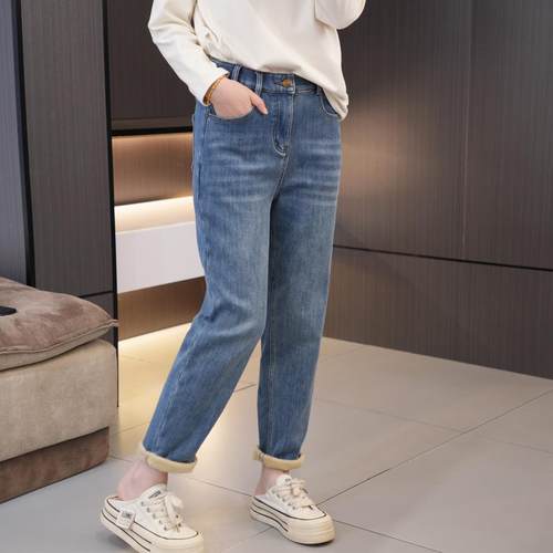 冬季必入高腰百搭显瘦加绒哈伦裤