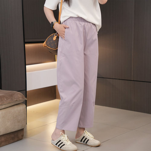 闭眼入薄款高腰显瘦休闲弯刀裤