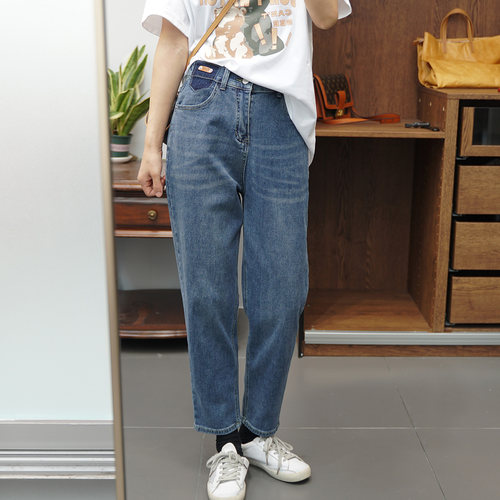 大码女装高弹力哈伦休闲型牛仔裤