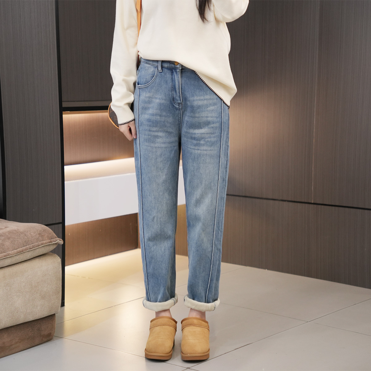 冬季必入加绒加厚高腰显瘦哈伦裤