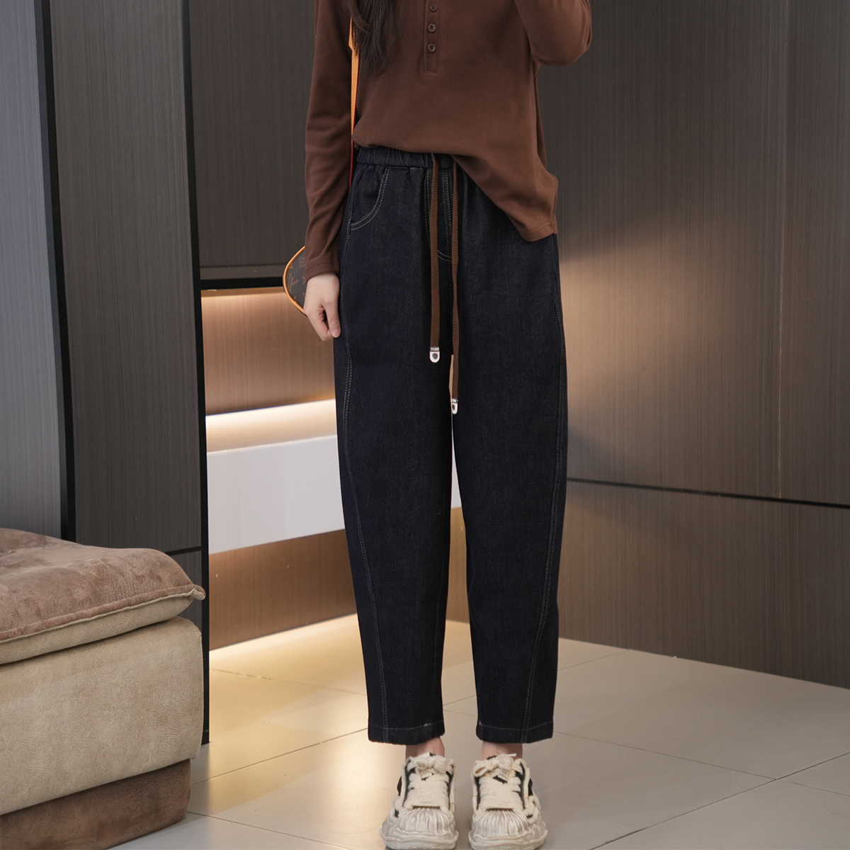 闭眼入加绒加厚高腰显瘦哈伦裤