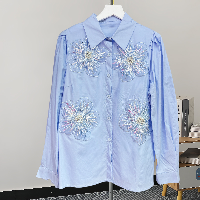 宽松高级感单排多扣长袖棉衬衫