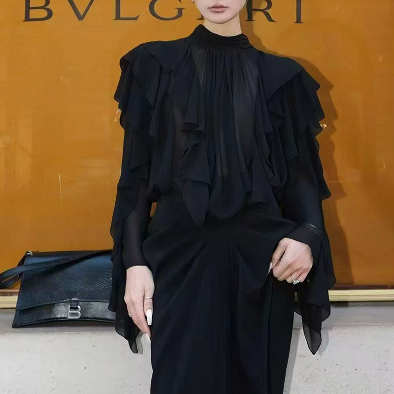 长袖衬衫女设计感小众薄款上衣