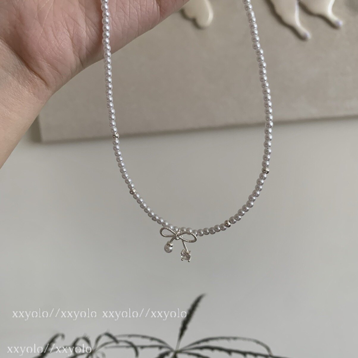 xxyolo/蝴蝶珍珠少女 精致气质高级感小众个性百搭锁骨链
