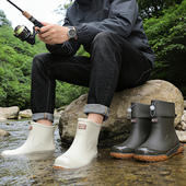 户外束口防风溯溪涉水胶鞋 英伦校园小白雨鞋 切尔西黑雨靴跨境时尚