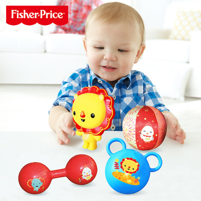 费雪  F0918新生儿大礼包鸡年套装 手抓球皮球捏捏叫玩具礼