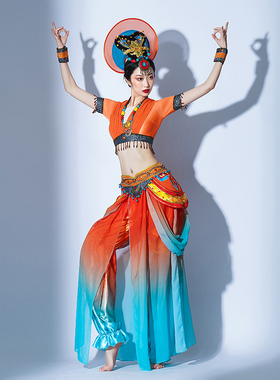 敦煌飞天舞蹈服西域风服饰异域风情服装古装反弹琵琶大漠奇装异服