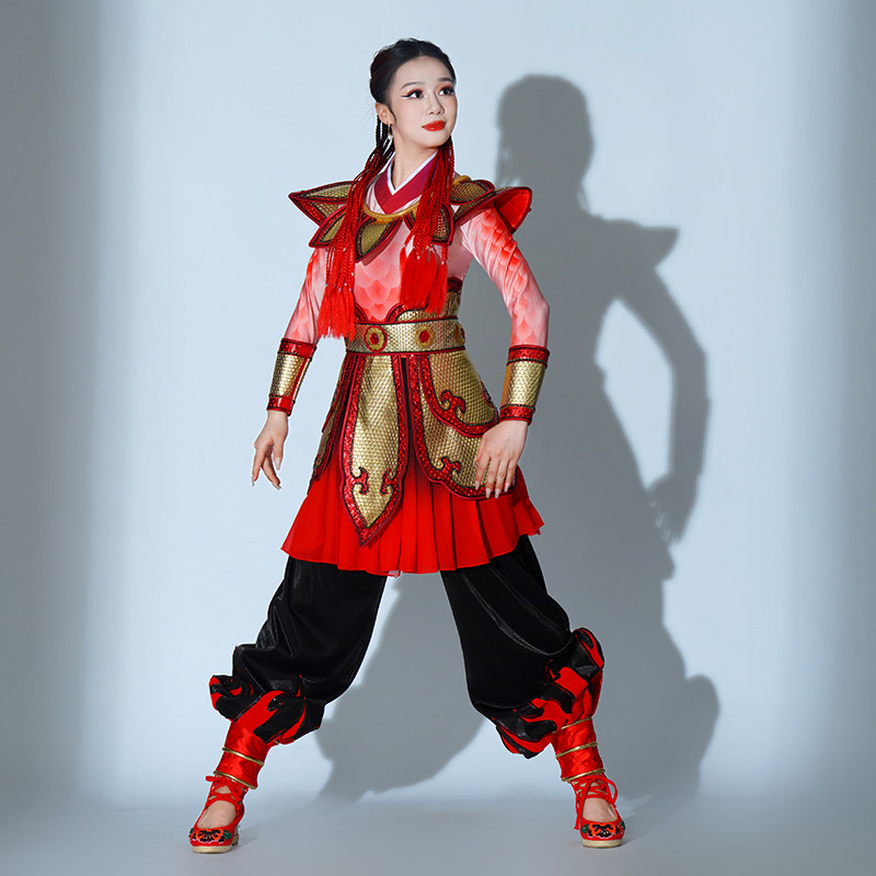 哪吒演出服红红火火打鼓演出服装新款威风锣鼓演出服装庆典演出服