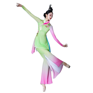 淡妆浓抹总相宜舞蹈服装碇步桥演出服女飘逸胶州秧歌群舞采茶姑娘