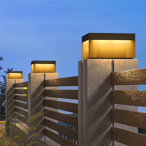 韩都太阳能柱头灯户外防水庭院灯别墅花园院子接电大门两侧柱灯