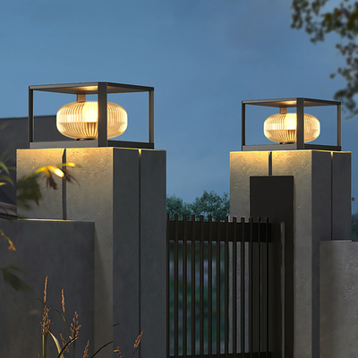 太阳能大门柱子灯现代简约方形柱头灯门垛灯别墅围墙门柱灯护栏灯