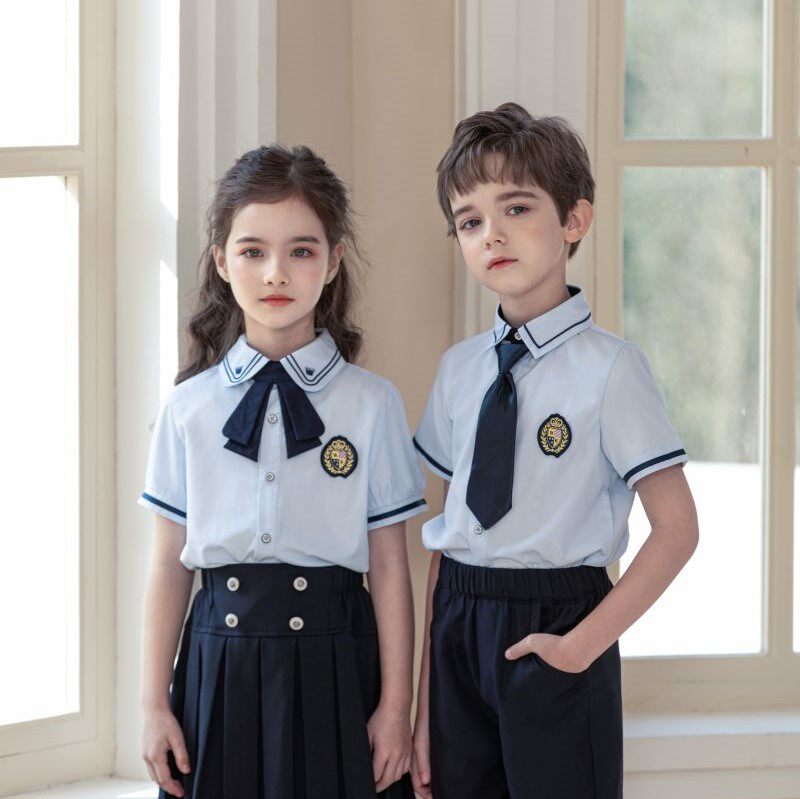 幼儿园园服夏装英伦学院风儿童夏季衬衫班服小学生校服套装毕业照