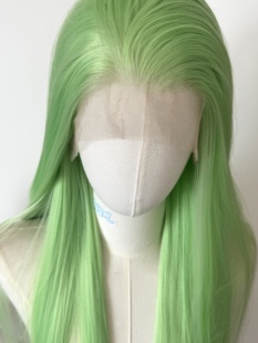 嫩绿哑光高温丝手钩假发毛胚前额蕾丝cos假发毛胚定制索隆cos