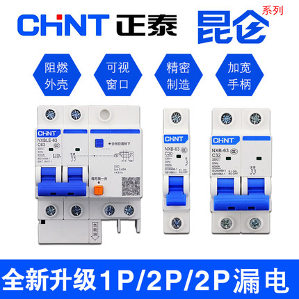 正泰漏电保护器小型断路器家用总开2P63A空气开关32A20A保护器