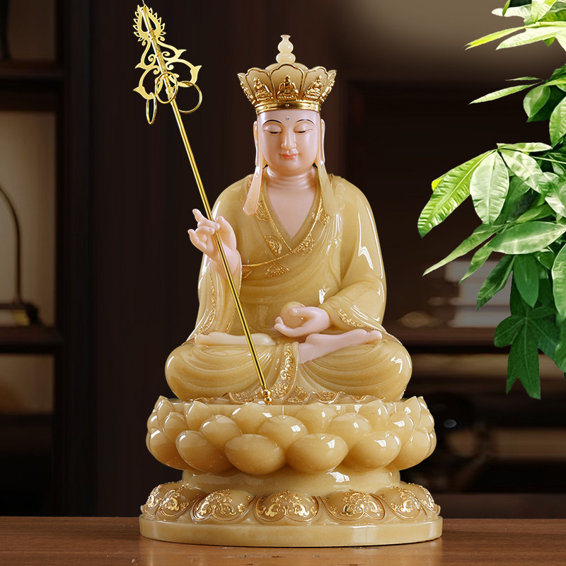 汉白玉地藏王菩萨九华山娑婆三圣