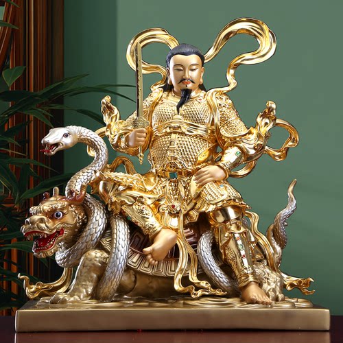 台湾纯铜贴金真武大帝神像