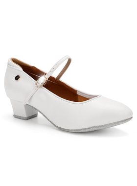 舞鞋AG小白鞋系AG5024超纤皮鞋头较宽松圆头成人儿童少年摩登形体