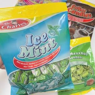德国SirCharles原装进口零食喂宝乐冰感薄荷糖桉叶润喉薄荷硬糖