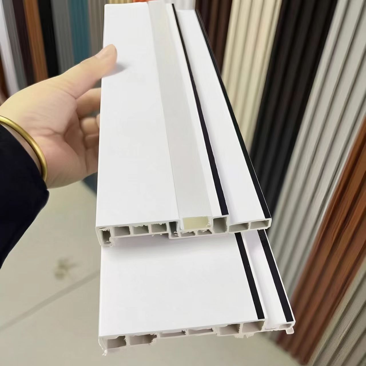 竹木纤维灯带顶角线灯槽装饰天花吊顶阴角线灯池装饰线网线条顶棚