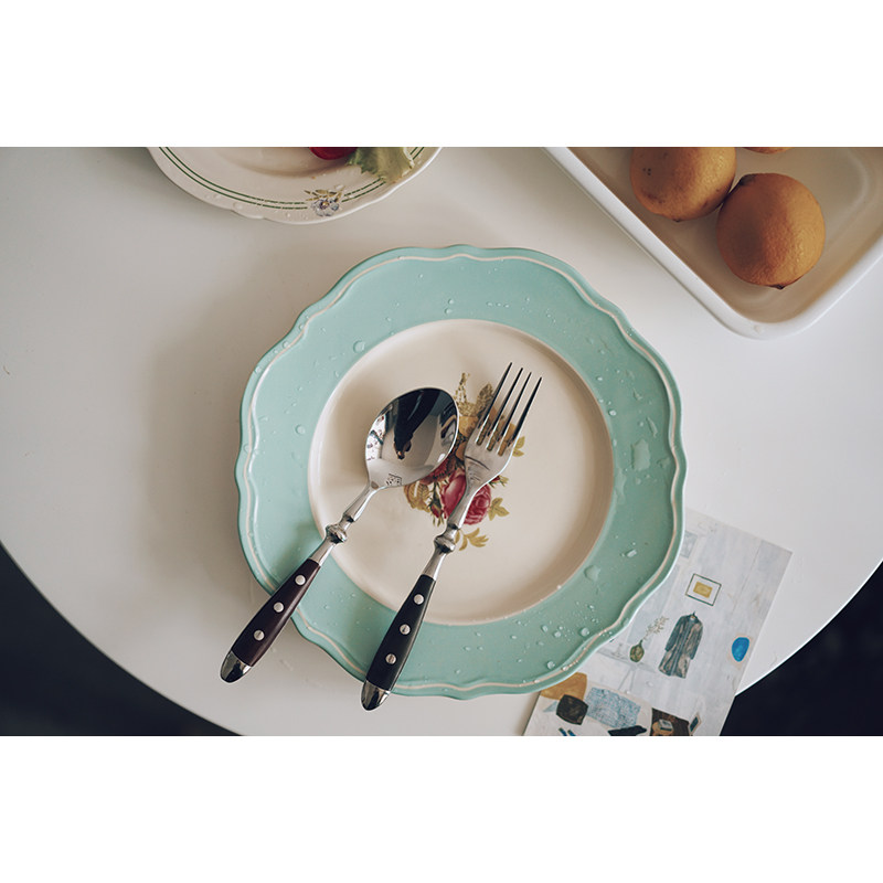 fineliving|花园中古风陶瓷盘