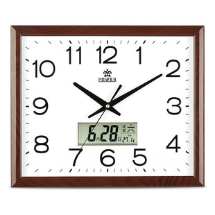 霸王长方形挂钟现代简约钟表客厅大气挂表静音时钟创意电子石英钟