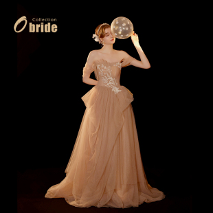 Obride 订婚礼服高端轻奢小众成人礼艺考礼服森系轻纱 白薇