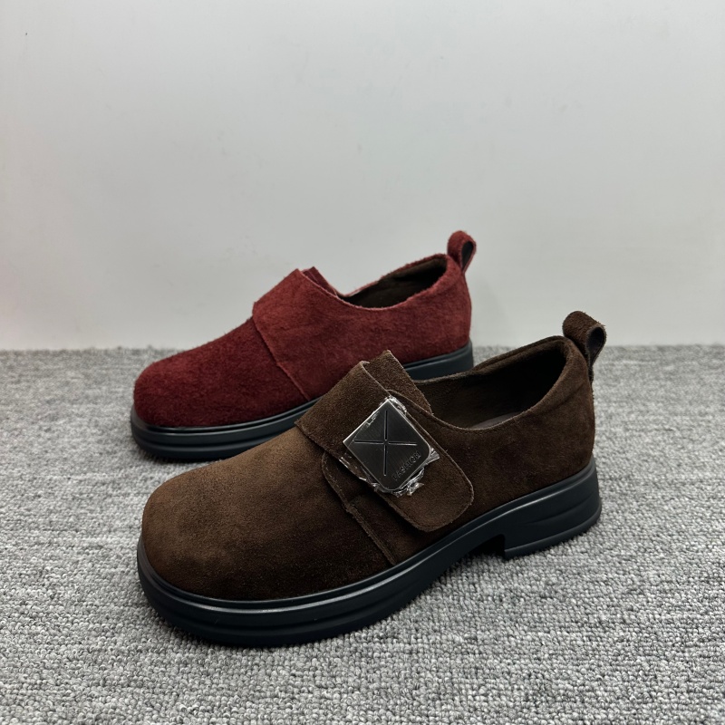 新款真皮磨砂牛皮勃肯鞋女时尚