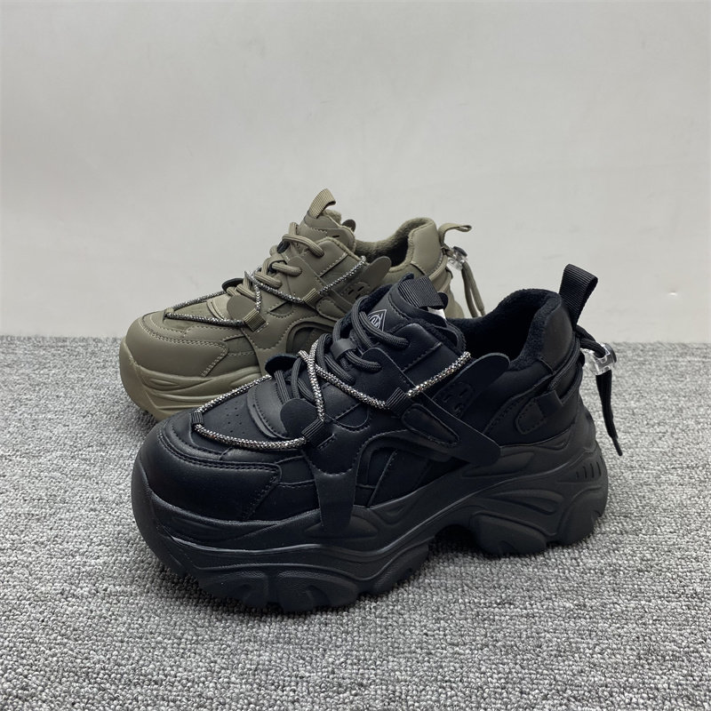 撤柜处理真皮加绒老爹鞋女2024冬季新款显脚小厚底百搭休闲运动鞋,女鞋,老爹鞋,淘宝优惠券,粉丝福利购,淘宝优惠卷